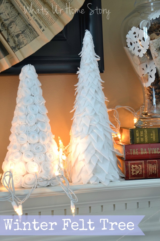 Winter felt tree, diy paper cone trees tutorial, paper cone Christmas tree @savedbyloves