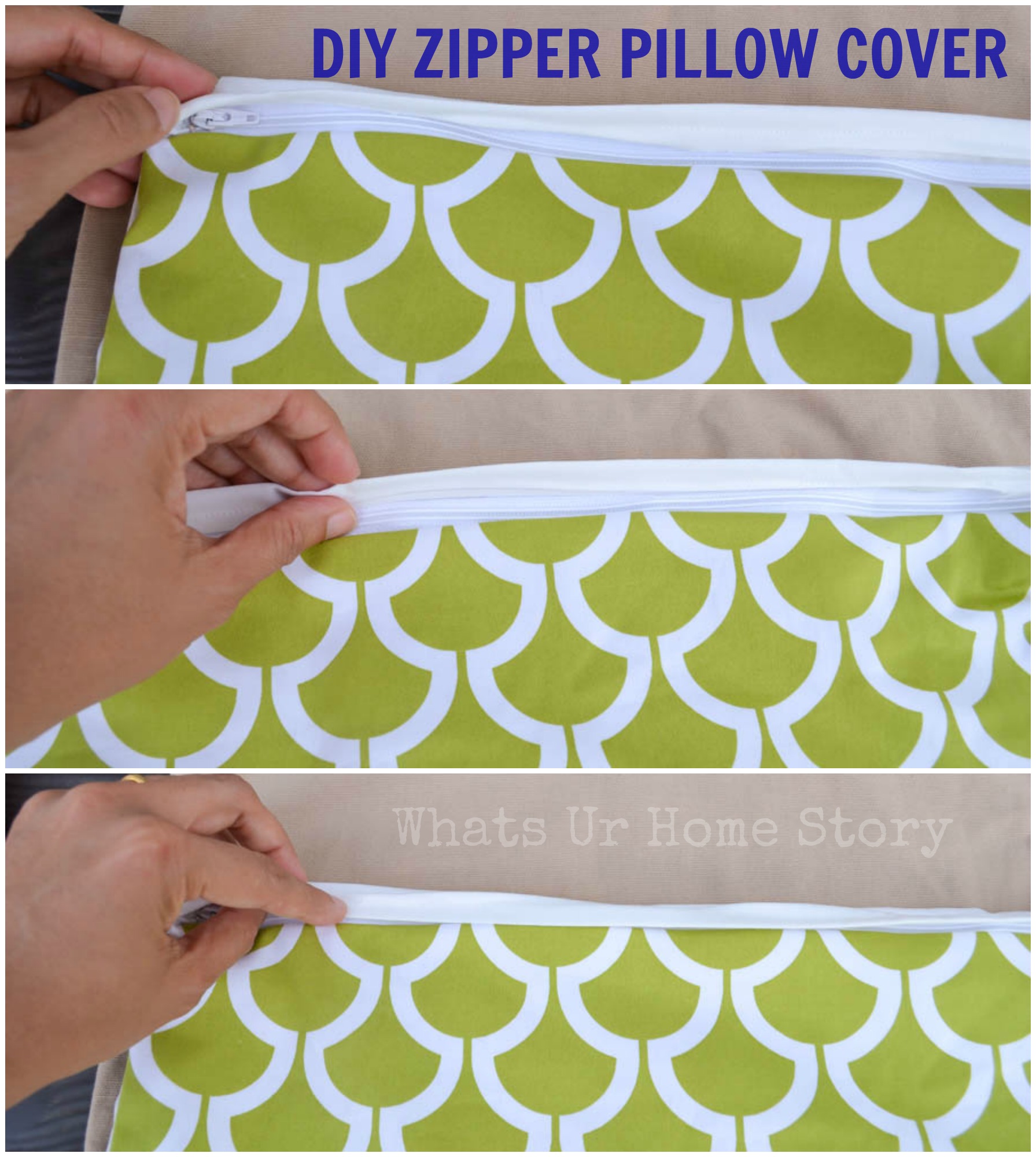 How to Sew a Pillow with Zipper Zipper Pillow Cover Tutorial Whats